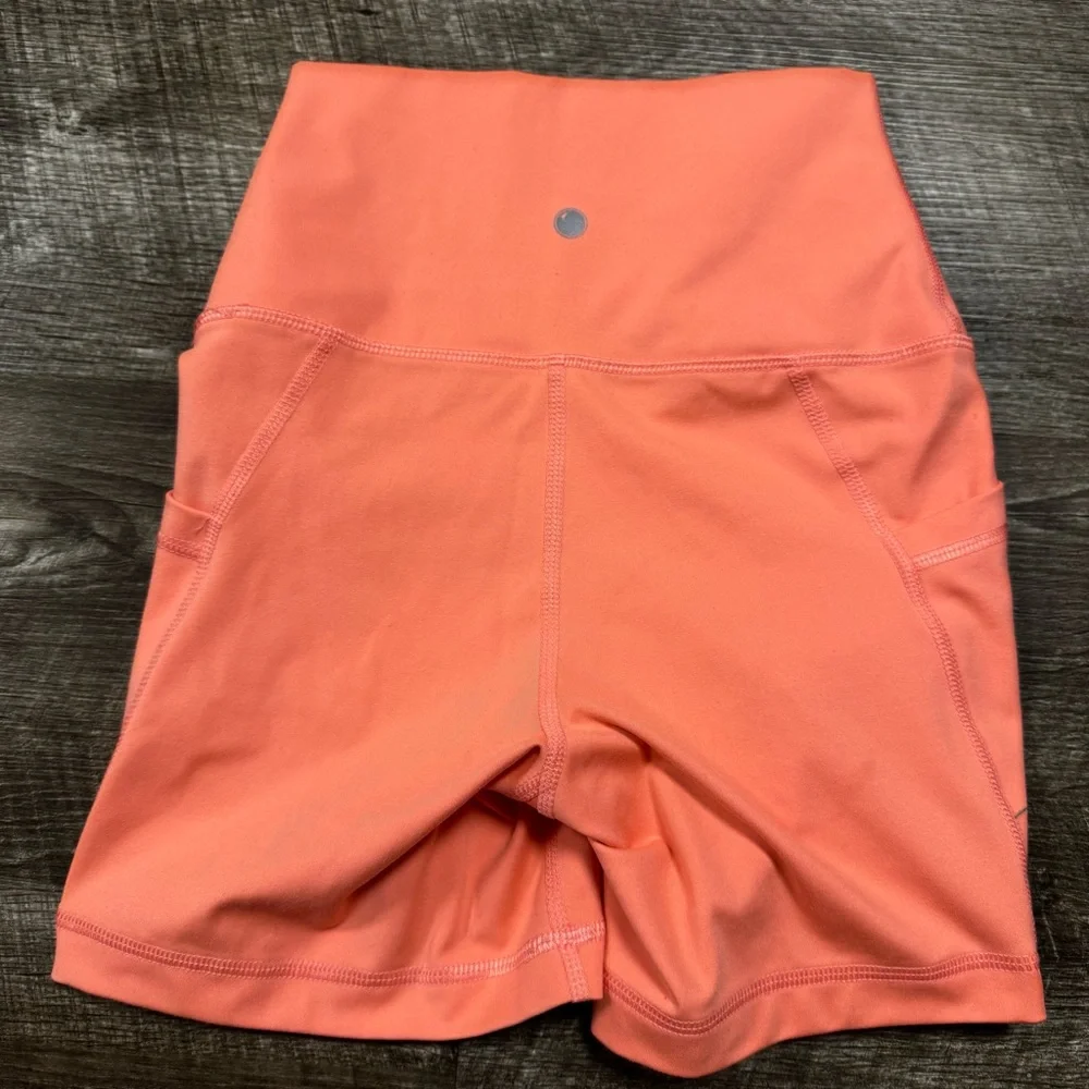 Yogalicious Lux Salmon Color Biker Shorts Size XS